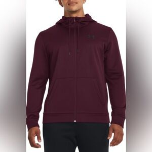 Under Armour Men's Rival Fleece Full-Zip Hoodie Men’s Large Burgundy Maroon Wine